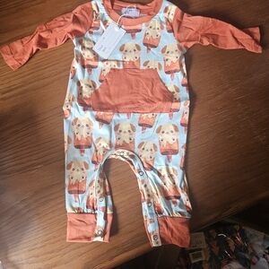 Brand new boys 3-6 month boys romper.